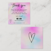 Pink-Herz-Media-Einfügung Danke Mini-Visitenkarte Quadratische Visitenkarte (Vorne/Hinten)