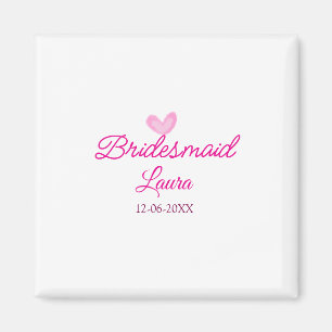 PINK Herz minimaler Zusatz Name Braut Geschenk Jah Magnet