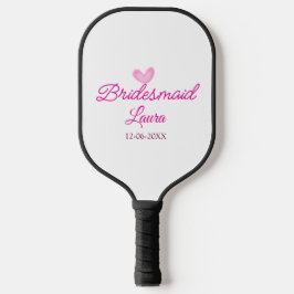 PINK Herz minimaler Zusatz Name Braut Geschenk Jah Pickleball Schläger