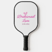 PINK Herz minimaler Zusatz Name Braut Geschenk Jah Pickleball Schläger (Rückseite)