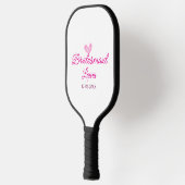 PINK Herz minimaler Zusatz Name Braut Geschenk Jah Pickleball Schläger (Links)