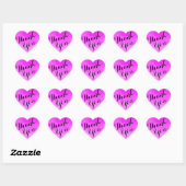 Pink Herz-Shaped Gastgeschenk Danke Stickers (Blatt)