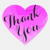 Pink Herz-Shaped Gastgeschenk Danke Stickers (Vorderseite)