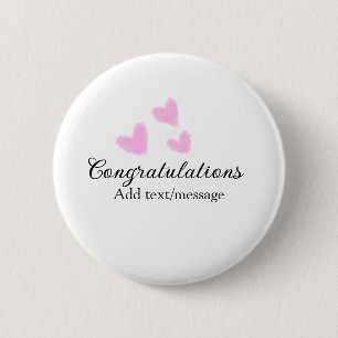 Pink Herzlichen Glückwunsch Abschluss Aquarell Button