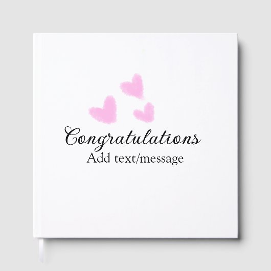 Pink Herzlichen Glückwunsch Abschluss Aquarell Gästebuch (Vorderseite)