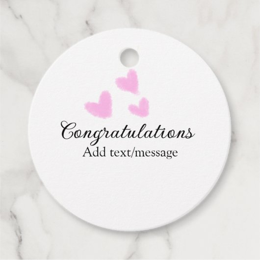 Pink Herzlichen Glückwunsch Abschluss Aquarell Geschenkanhänger (Vorderseite)