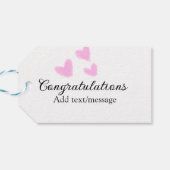 Pink Herzlichen Glückwunsch Abschluss Aquarell Geschenkanhänger (Rückseite Horizontal)