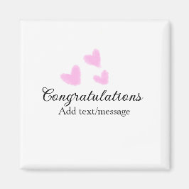 Pink Herzlichen Glückwunsch Abschluss Aquarell Magnet