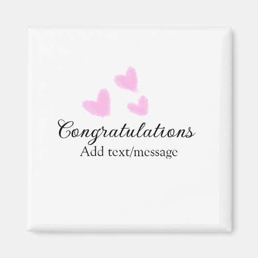 Pink Herzlichen Glückwunsch Abschluss Aquarell Magnet (Vorne)