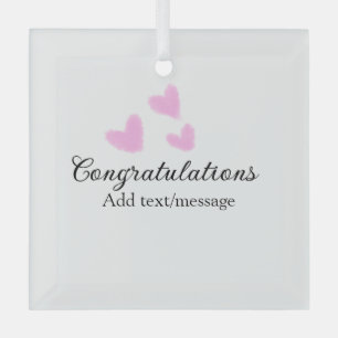 Pink Herzlichen Glückwunsch Abschluss Aquarell Ornament Aus Glas