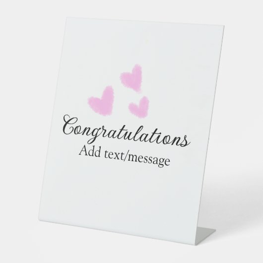 Pink Herzlichen Glückwunsch Abschluss Aquarell Sockelschild (Vorderseite)