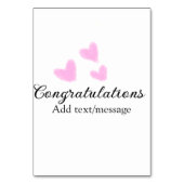 Pink Herzlichen Glückwunsch Abschluss Aquarell Tischnummer (Rückseite)