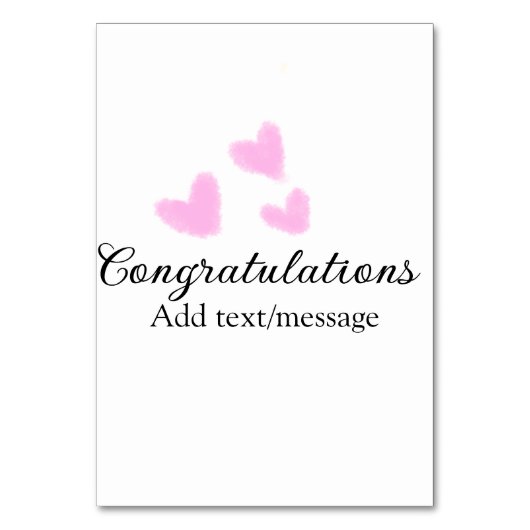 Pink Herzlichen Glückwunsch Abschluss Aquarell Tischnummer (Vorderseite)