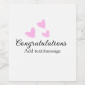 Pink Herzlichen Glückwunsch Abschluss Aquarell Weinetikett (Einzelnes Label)