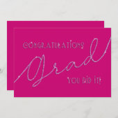 Pink Herzlichen Glückwunsch Grad Sie haben es Imit (Vorne/Hinten)