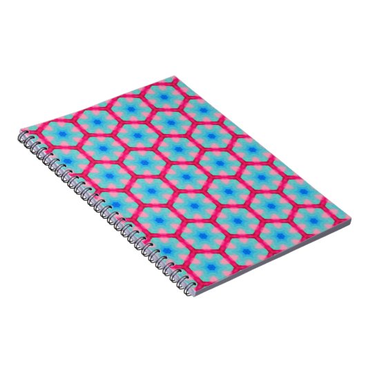 Pink Hexagon-Muster-Notebook Notizblock (Rechte Seite)