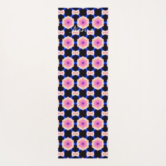 Pink Hexagon Muster Thunder_Cove Yogamatte (Rückseite)