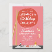 Pink Hibachi Geburtstagsfest Hibachi Party Einladung (Vorderseite)