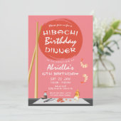 Pink Hibachi Geburtstagsfest Hibachi Party Einladung (Stehend Vorderseite)