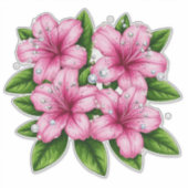 Pink Hibiscus Bouquet With Green Leaves Aufkleber (Vorderseite)