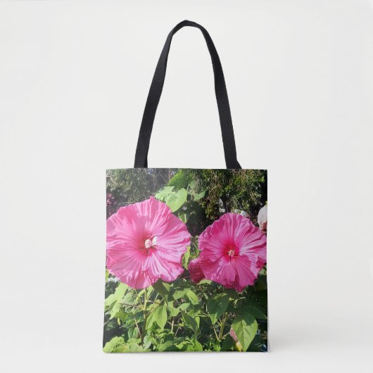 Pink Hibiscus Flower Drawstring Backpack Tasche (Vorderseite)