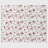 Pink Hibiscus Flowers Birthday Geschenkpapier (Flach)