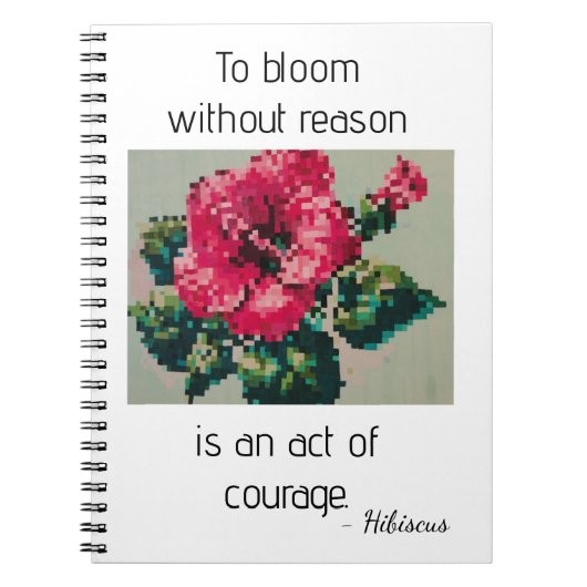 Pink Hibiscus in Gentle Pixels Notizblock (Vorderseite)