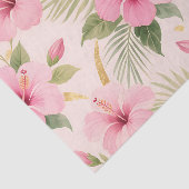 Pink Hibiscus Tropical Seamless Pattern Seidenpapier (Ausschnitt)