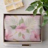 Pink Hibiscus Tropical Seamless Pattern Seidenpapier (Geschenk)