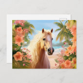 Pink Hibisken Beach Palomino Postkarte (Vorne/Hinten)