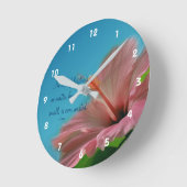 Pink Hibisken Blume Kindness Zitat Inspiration Runde Wanduhr (Winkel)