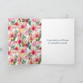 Pink Hibiskus 50. Hochzeitstag Karte (Innenseite)