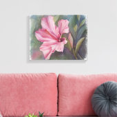 PINK HIBISKUS BLUME WRAPPED CANVAS MALERIEREN LEINWANDDRUCK (Insitu (Wohnzimmer))