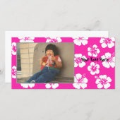 Pink-Hibiskus-Fotokarte individuell anpassen (Vorne/Hinten)