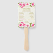 Pink Hibiskus Hochzeitsprogramm Fächer (Rückseite)