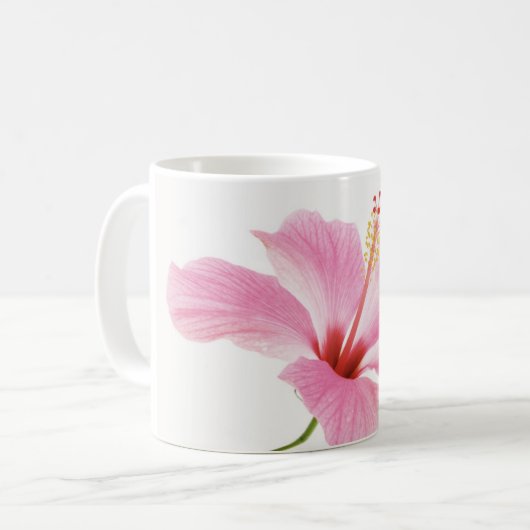 Pink-Hibiskus-Kaffee / Tee-Tasse Kaffeetasse (Vorderseite Links)