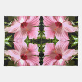 Pink-Hibiskus-Muster Geschirrtuch (Horizontal)