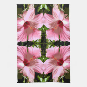 Pink-Hibiskus-Muster Geschirrtuch