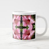 Pink-Hibiskus-Muster Jumbo-Tasse (Rechts)