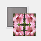 Pink-Hibiskus-Muster Magnet (Vorderseite/Rückseite)