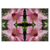 Pink-Hibiskus-Muster Schneidebrett (Vorderseite)