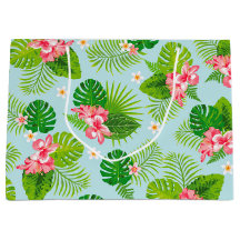 Pink Hibiskus Palm Geschenktasche