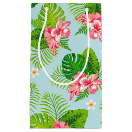 Pink Hibiskus Palm Geschenktasche Kleine Geschenktüte