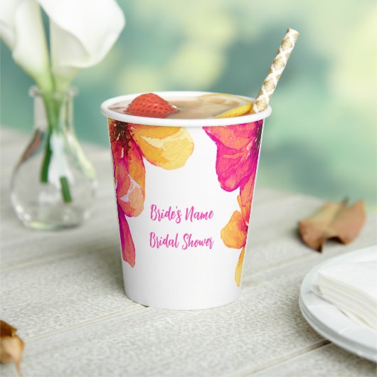 Pink Hibiskus Paper Cup Pappbecher (In Situ)