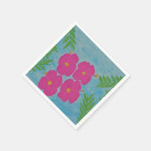 Pink Hibiskus Paper Napkins Serviette (Ecke)