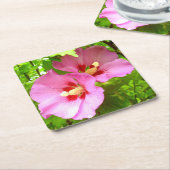 Pink Hibiskus Paper Untersetzer (angewinkelt)