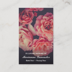 Pink Hidrangea Gedenkkarten für Beerdigung Visitenkarte