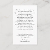 Pink Hidrangea | Gedenkkarten für Beerdigung Visitenkarte (Rückseite)