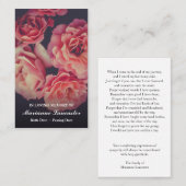 Pink Hidrangea | Gedenkkarten für Beerdigung Visitenkarte (Vorne/Hinten)