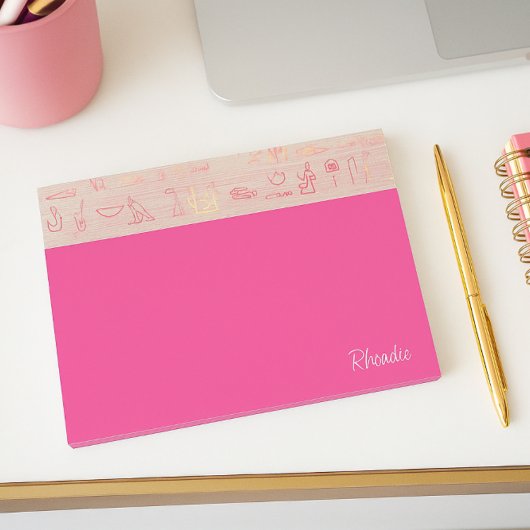 Pink Hieroglyph Luxe Post-it Klebezettel
